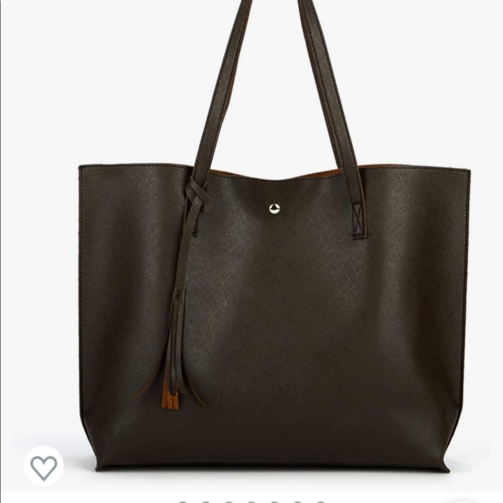 New Coffee Brown Faux leather tote
